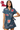 Licensed Ole Miss Denim Multi Rhinestone Scattered Logo Tie Romper