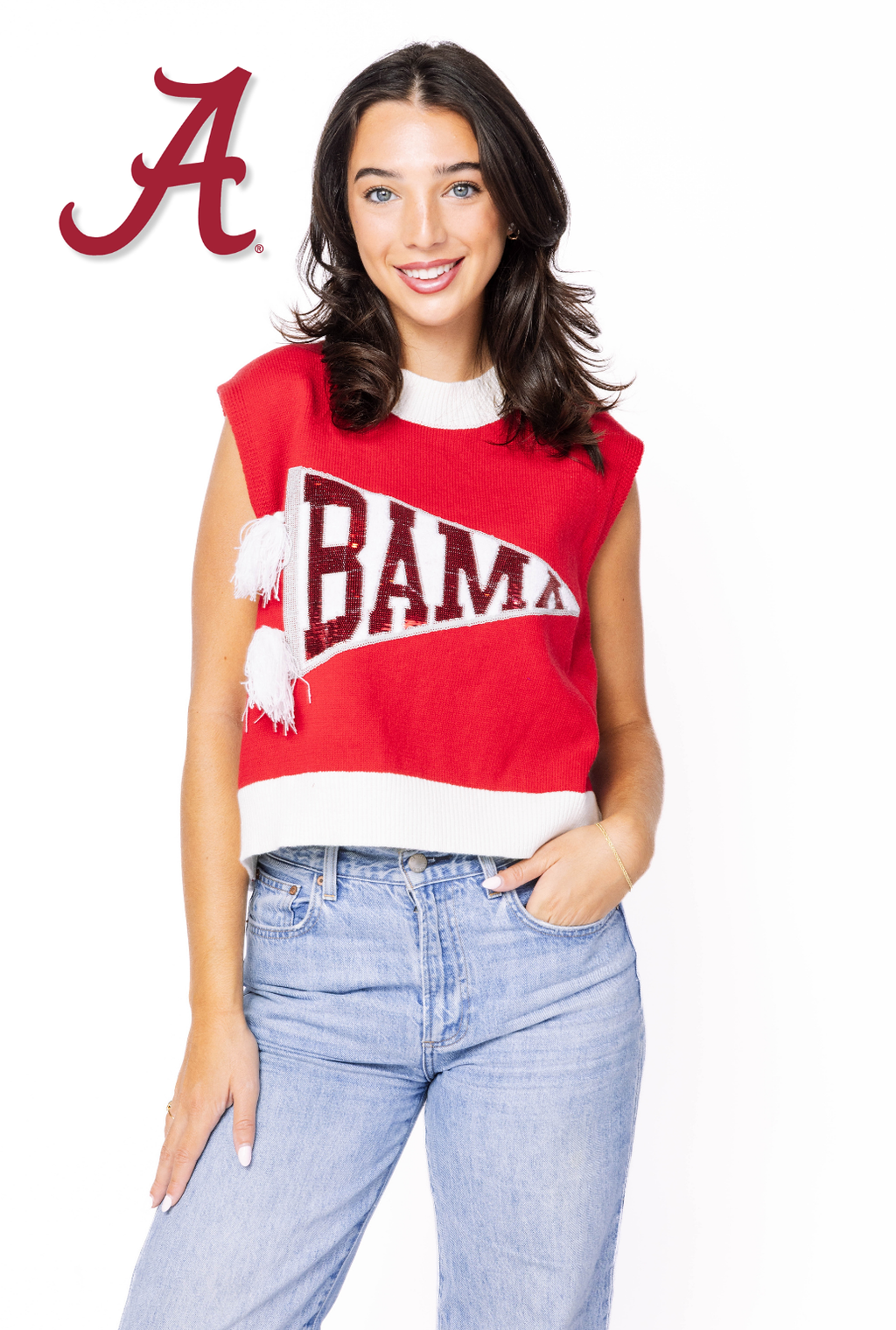 Licensed Sample - Alabama Pennant Sweater Tank