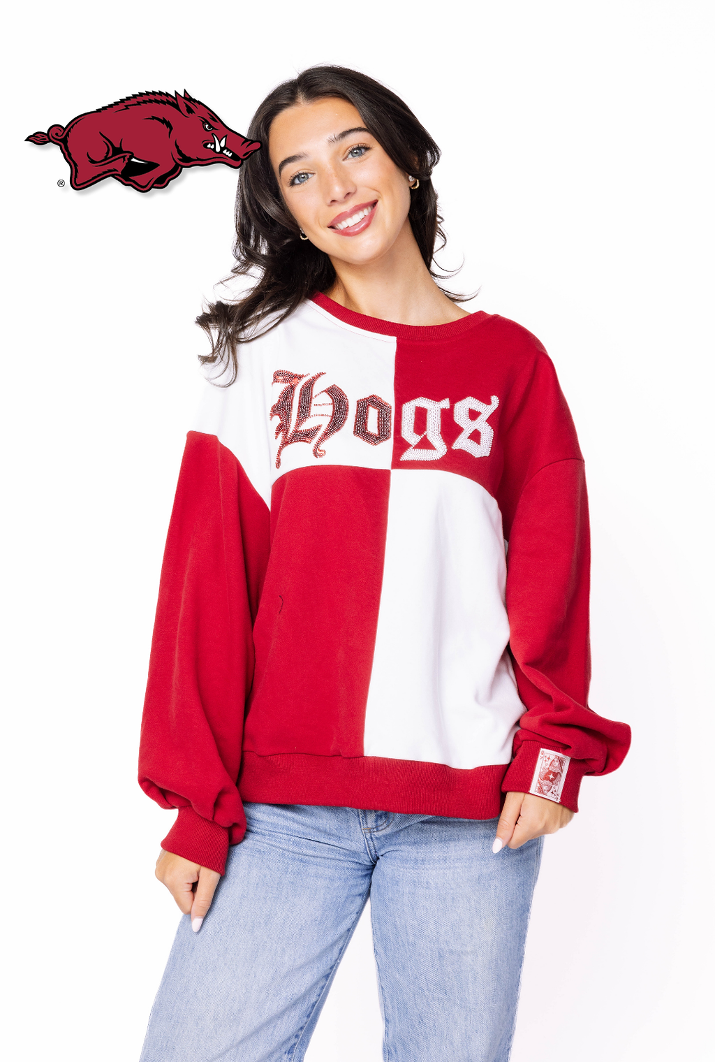 Licensed Sample - Arkansas Medieval Font Checker Sweatshirt