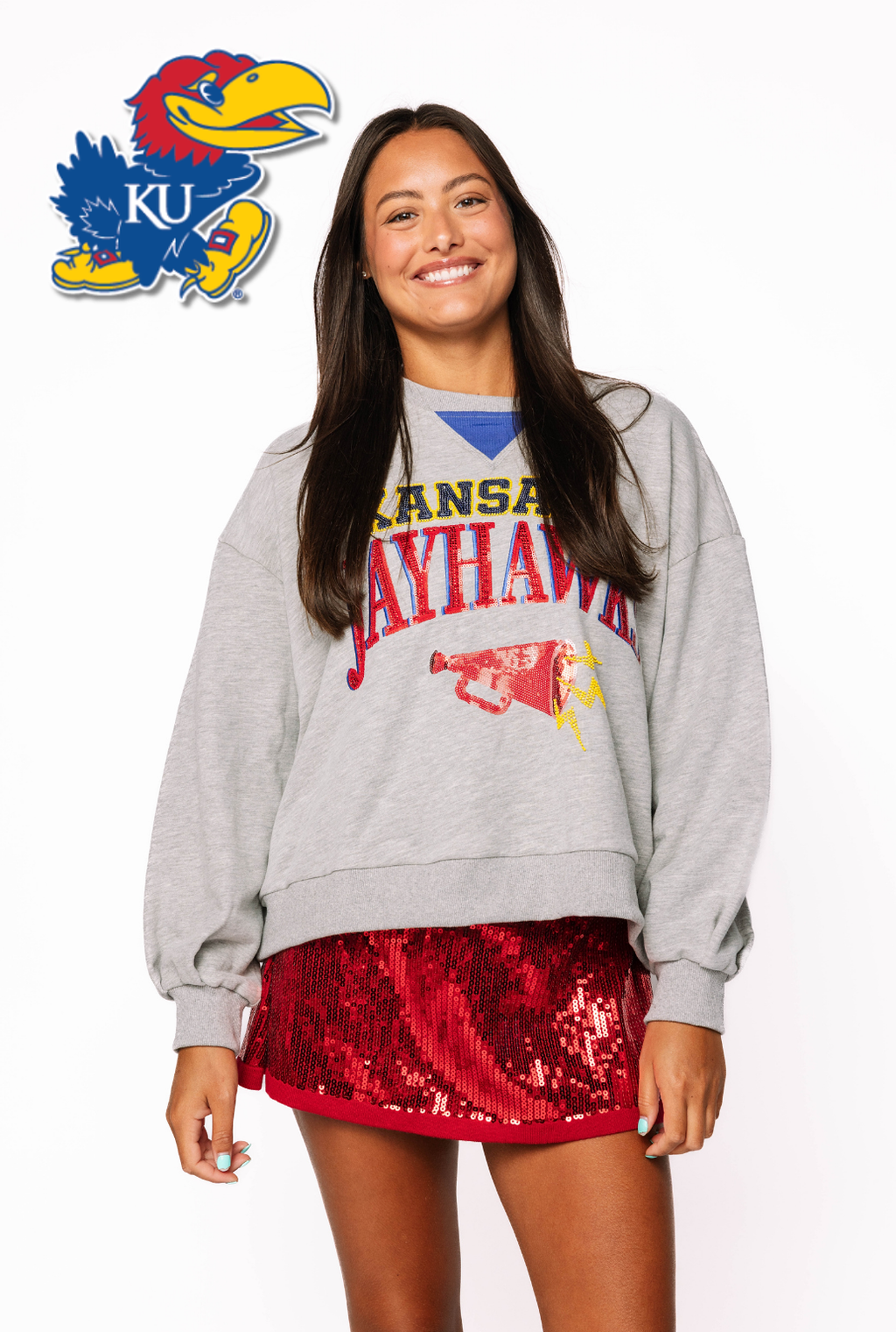 Licensed Sample - Kansas Megaphone and Icons V Sweatshirt