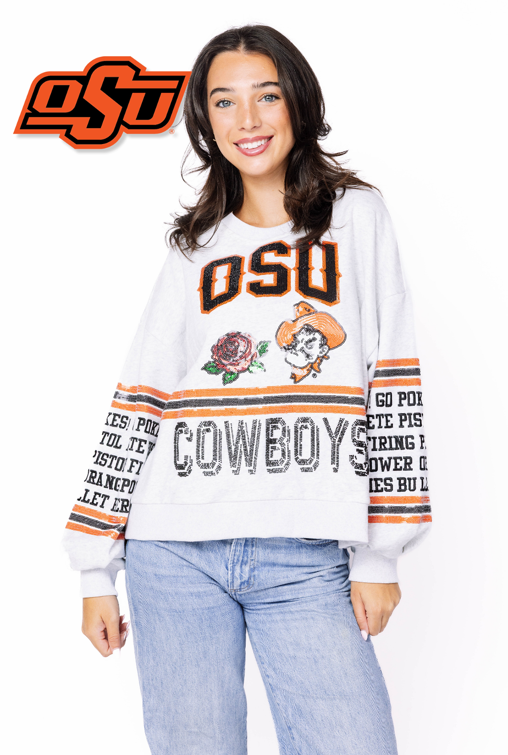 Licensed Sample - OK State Flower Mascot Sweatshirt