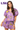 Licensed LSU Striped Sparkle Gameday Bubble Sleeve Cotton Ruffle Top