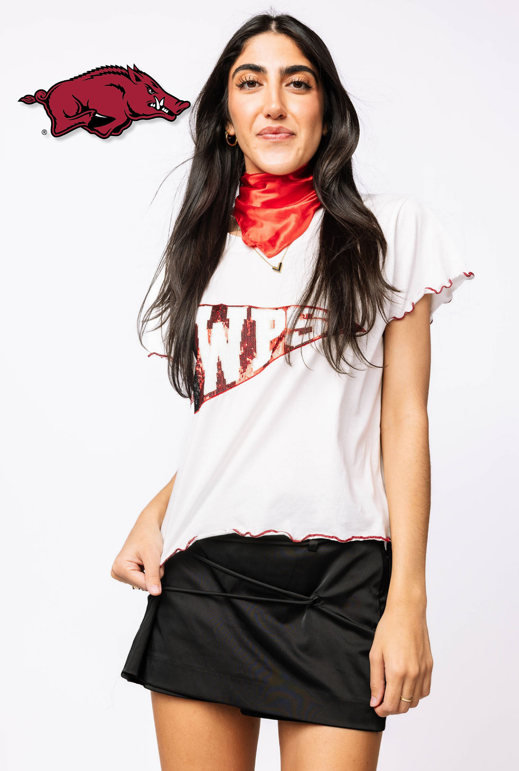 Licensed Sample - Arkansas Pennant Frill Tee