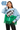 Licensed Sample UNC Coloblock Sequin Football & Field Goal Feather Bottom Sweater