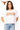 Licensed Sample UT White Oversized Polka Dot Print 'Horns' Tee