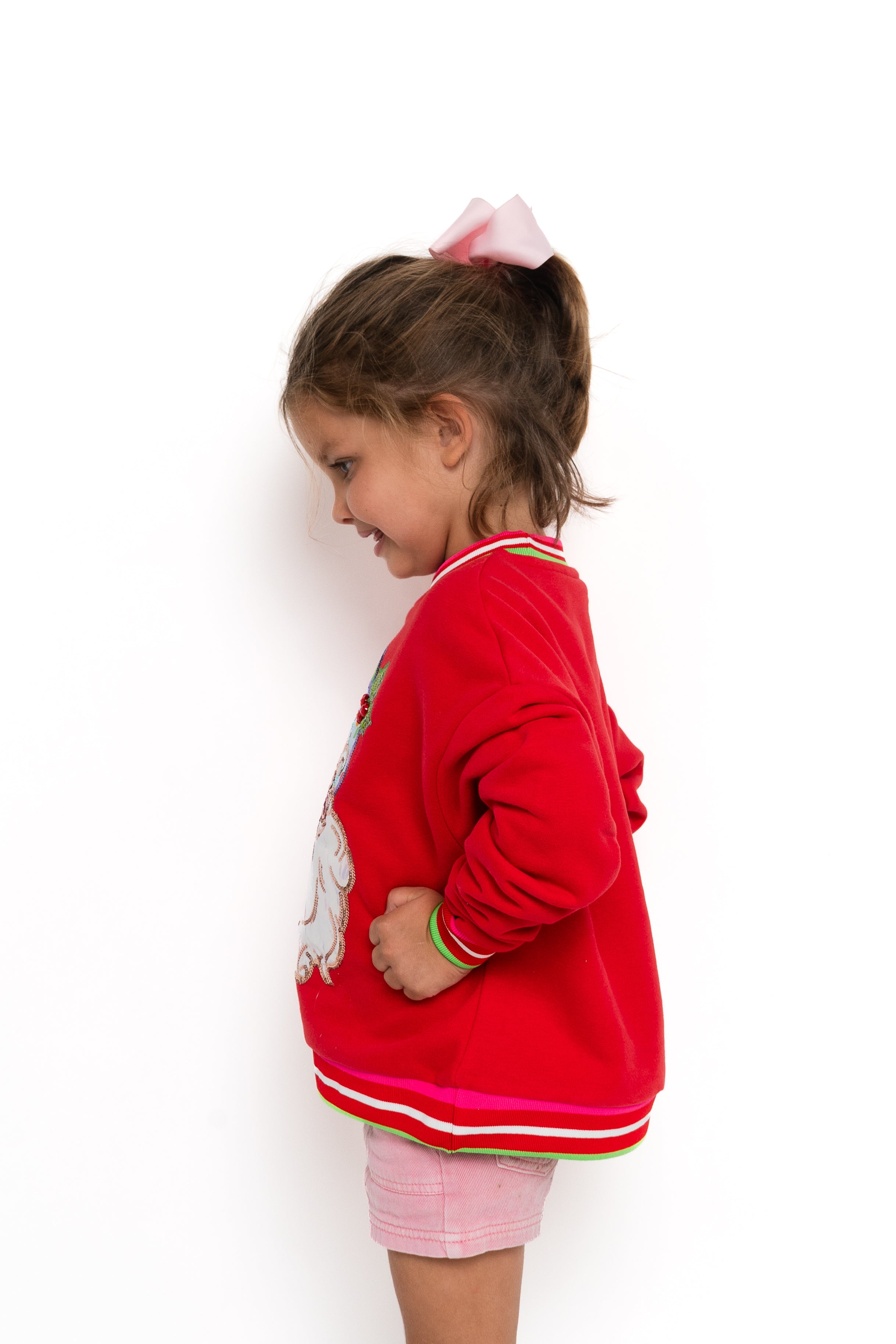 Kids Multi Hat Metallic Santa Sweatshirt