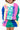 Kids Multi Colorblock Stripe QOS Card Logo Sweatshirt