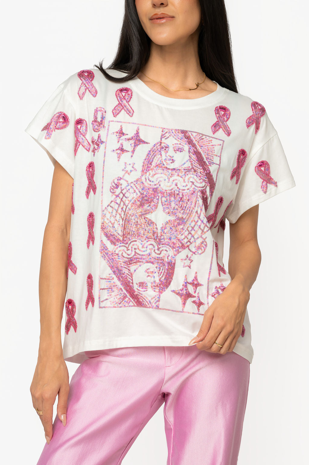 Breast Cancer Ribbon QOS Card Tee
