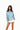 Licensed Texas Denim Multi Rhinestone Scattered Logo Button Up Long Sleeve Top