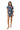 Licensed Ole Miss Denim Multi Rhinestone Scattered Logo Tie Romper