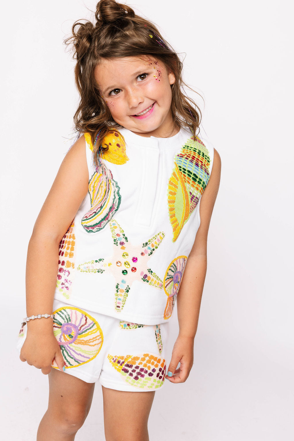 Kids White Multi Shell Tank