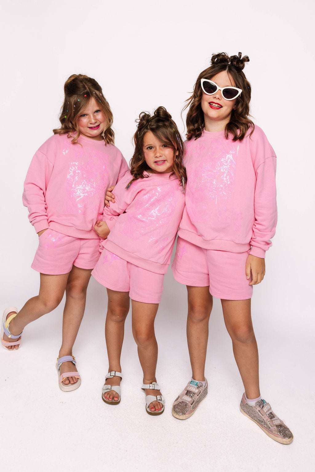Kids Hot Pink Queen Card Logo Short