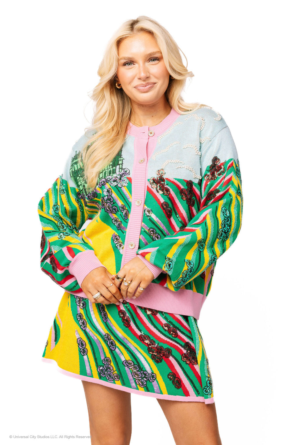 Licensed Yellow Brick Road to Oz Button Up Cardigan