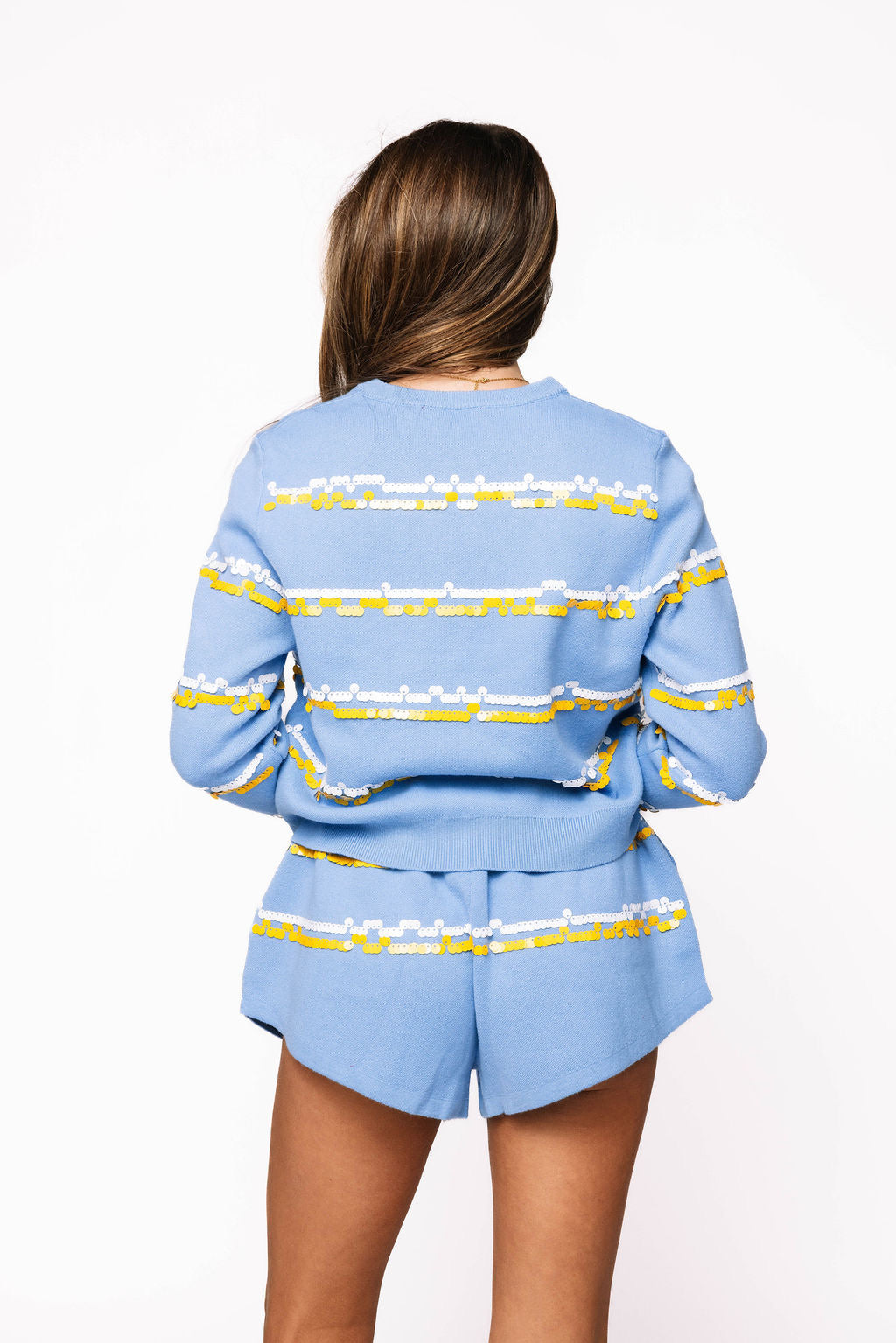 Licensed Sample - Southern Full Sequin Skinny Stripe Cardigan/Short