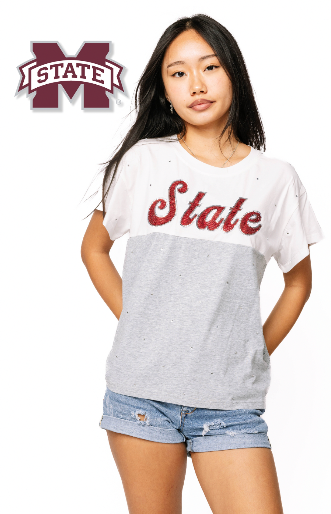 Licensed Sample - Miss State Pastel Two Tone Tee