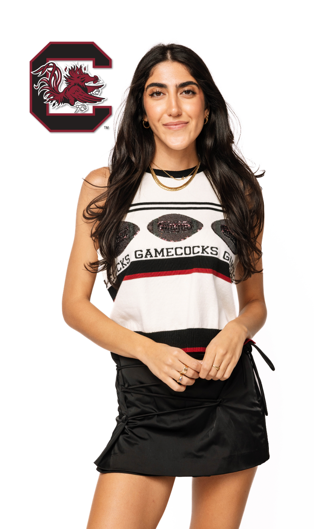 Licensed Sample - S Carolina Vintage Football Stripes Tank