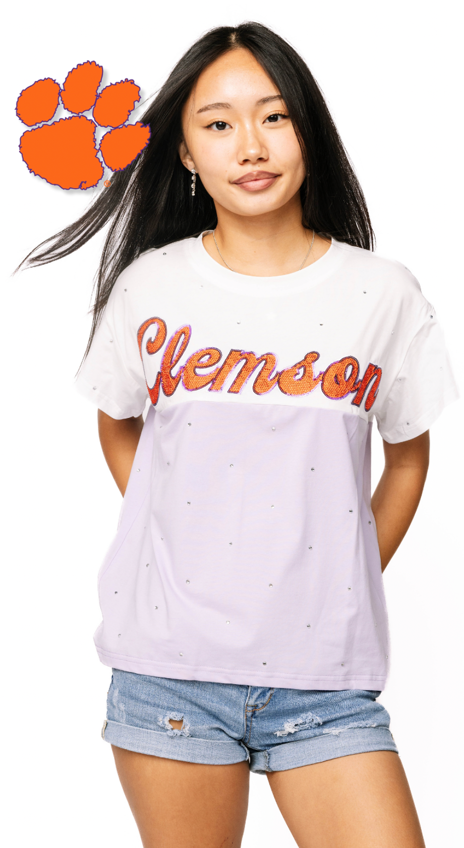 Licensed Sample - Clemson Pastel Two Tone Tee