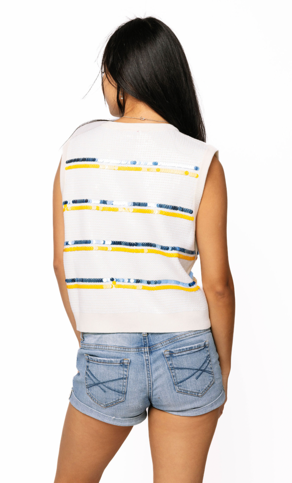 Licensed Sample -Southern Full Sequin Skinny Stripe Vest