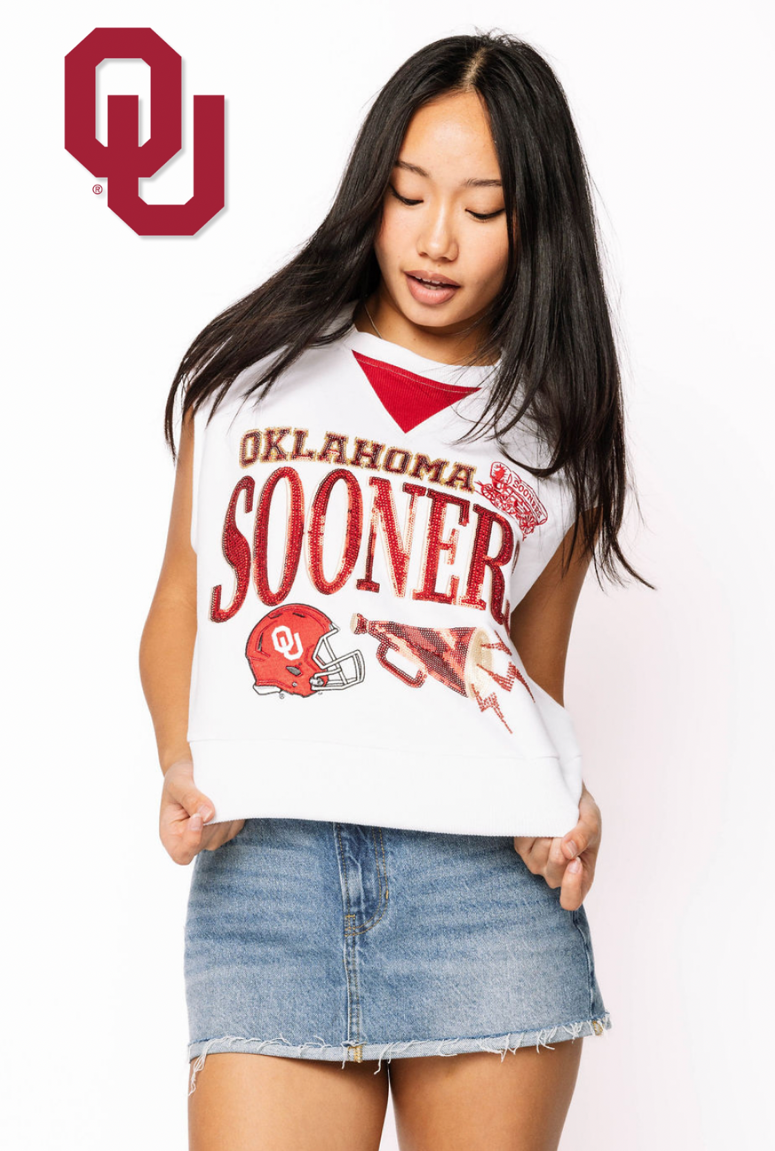 Licensed Sample - Oklahoma Megaphone and Icons V Sweatshirt Tank