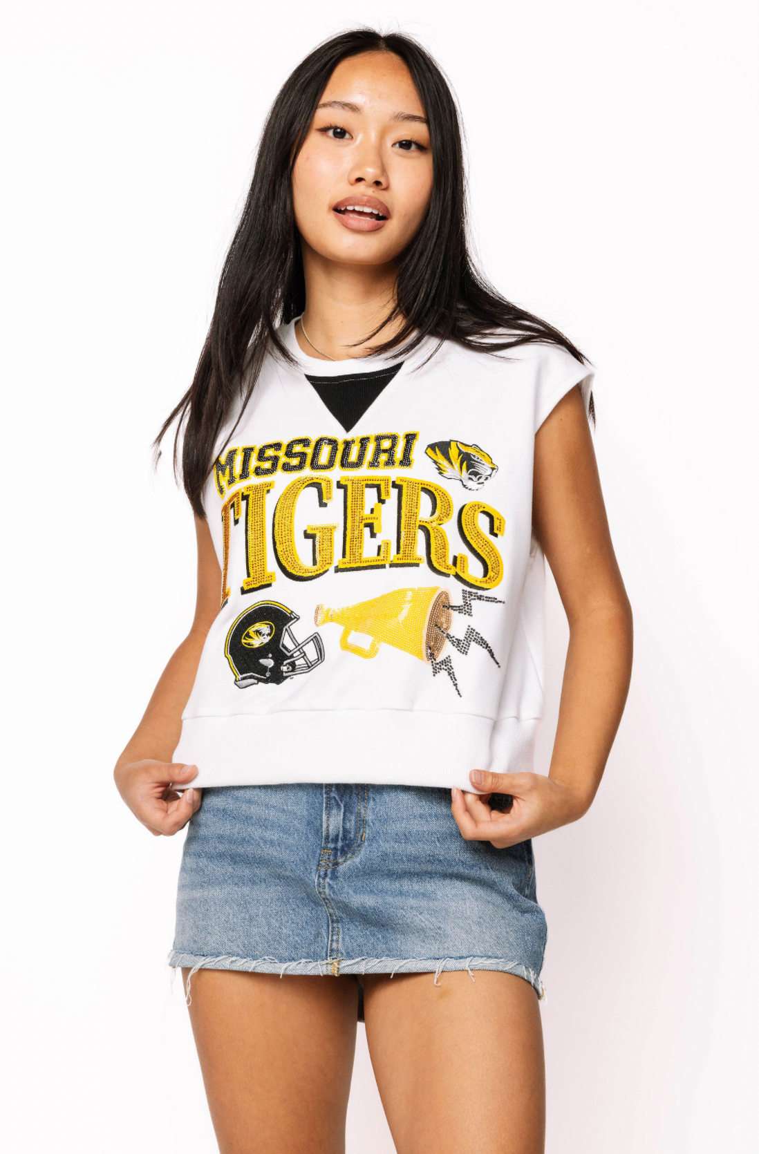 Licensed Sample - Mizzou Megaphone and Icons V Sweatshirt Tank