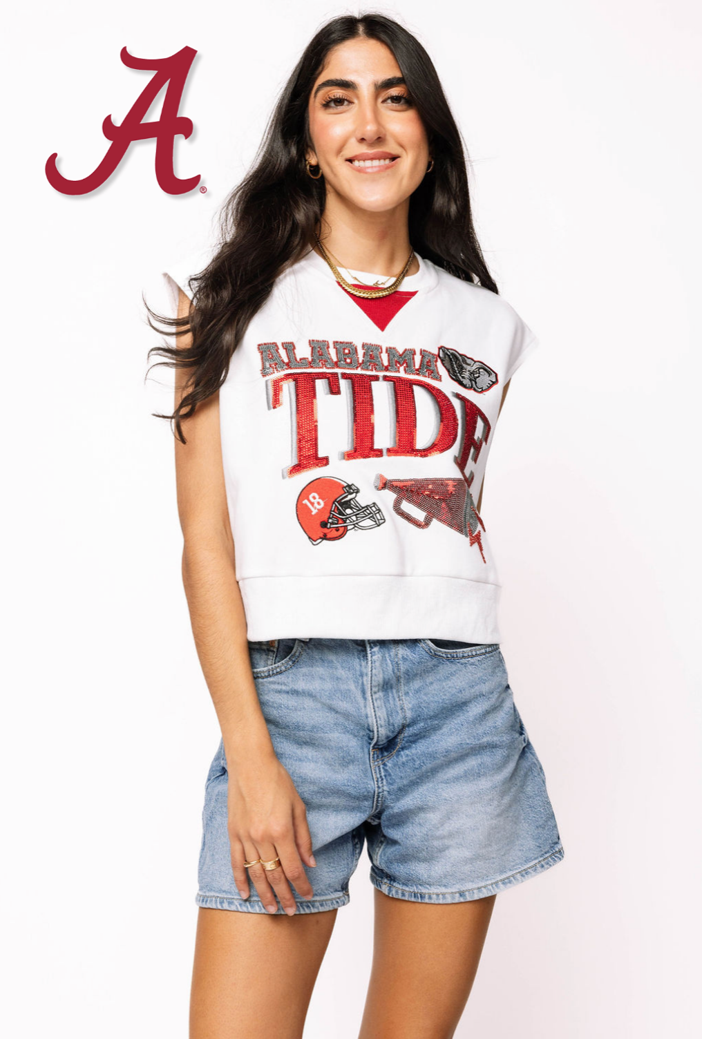 Licensed Sample - Alabama Megaphone and Icons V Sweatshirt Tank