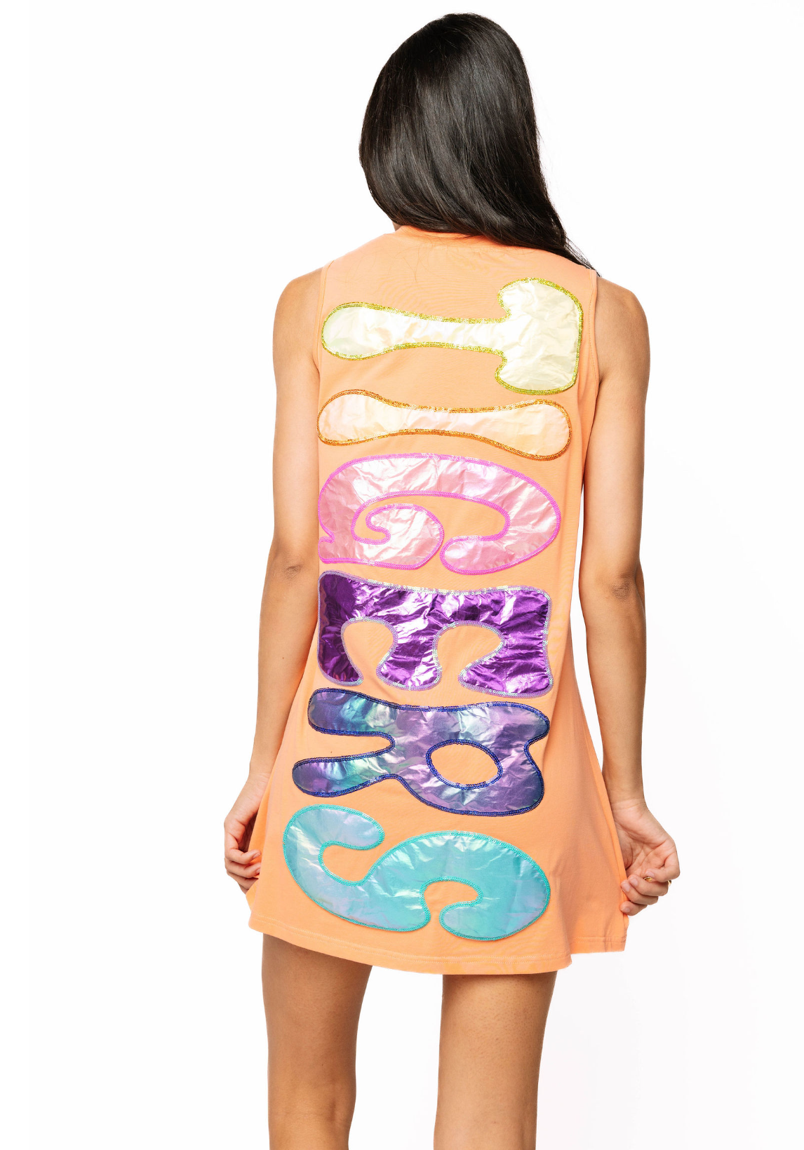 SAMPLE - Orange Iridescent 'Tigers' Tank Dress