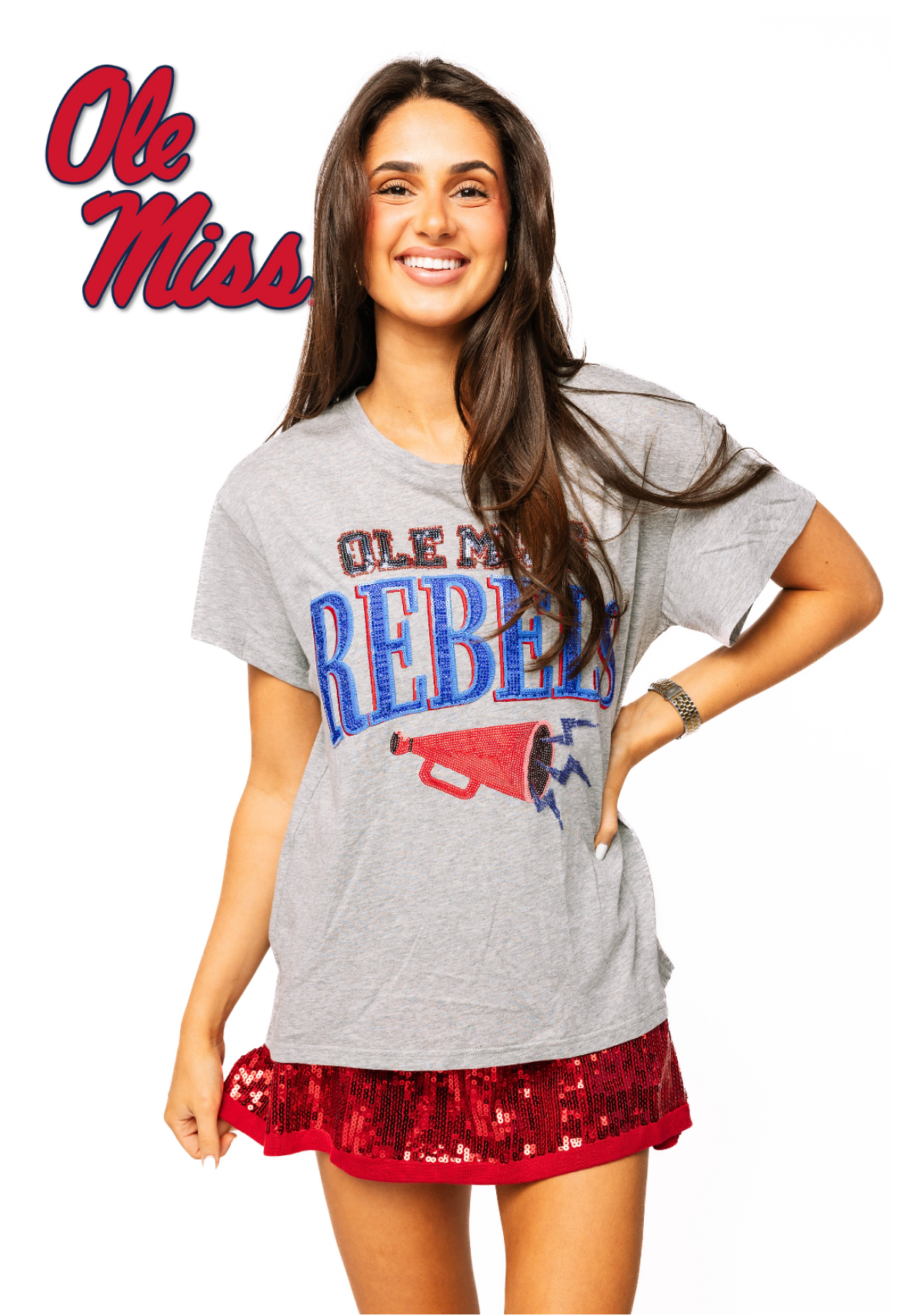 Licensed Sample - Ole Miss Megaphone and Icons Tee