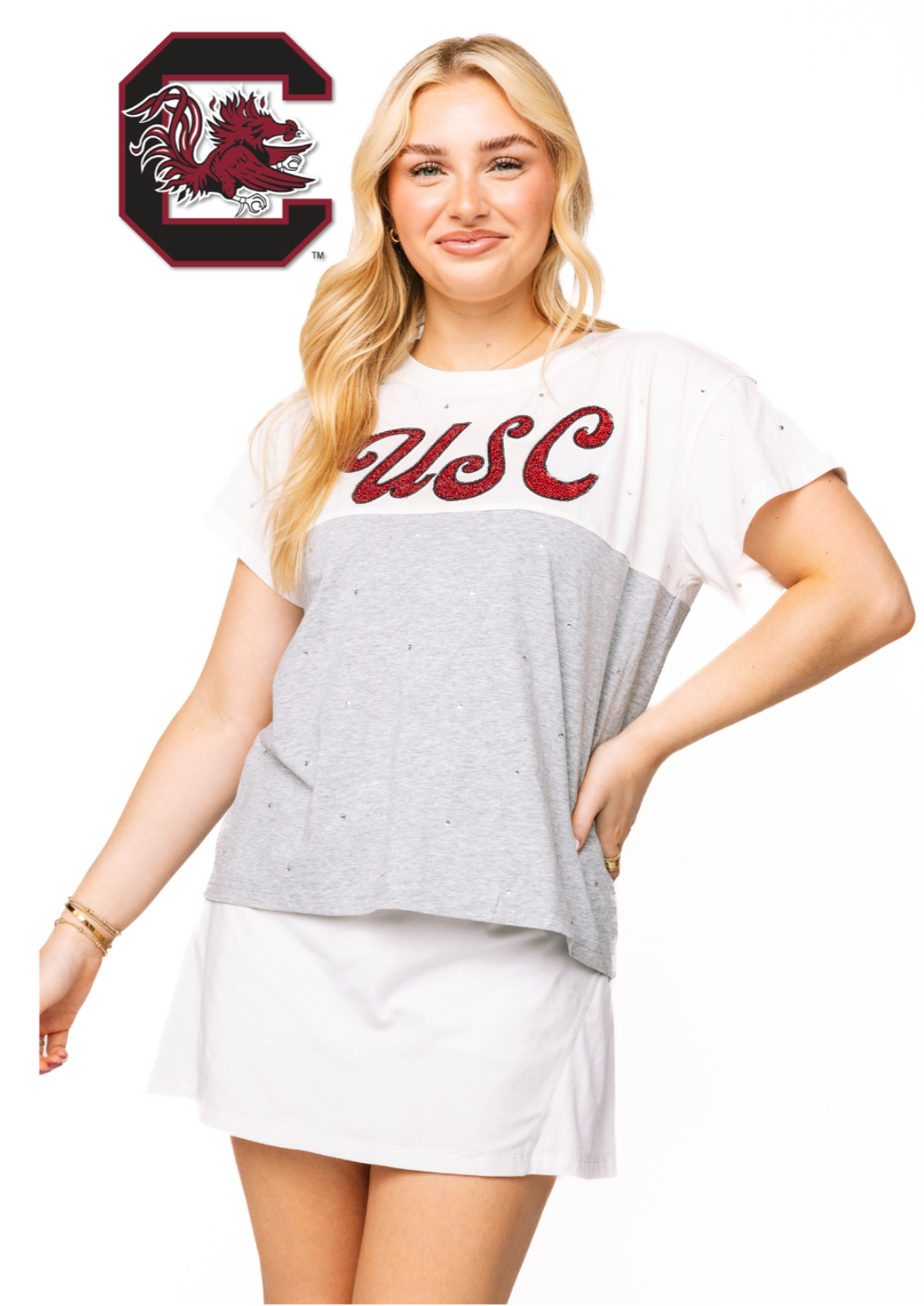 Licensed Sample -  S Carolina Pastel Two Tone Tee