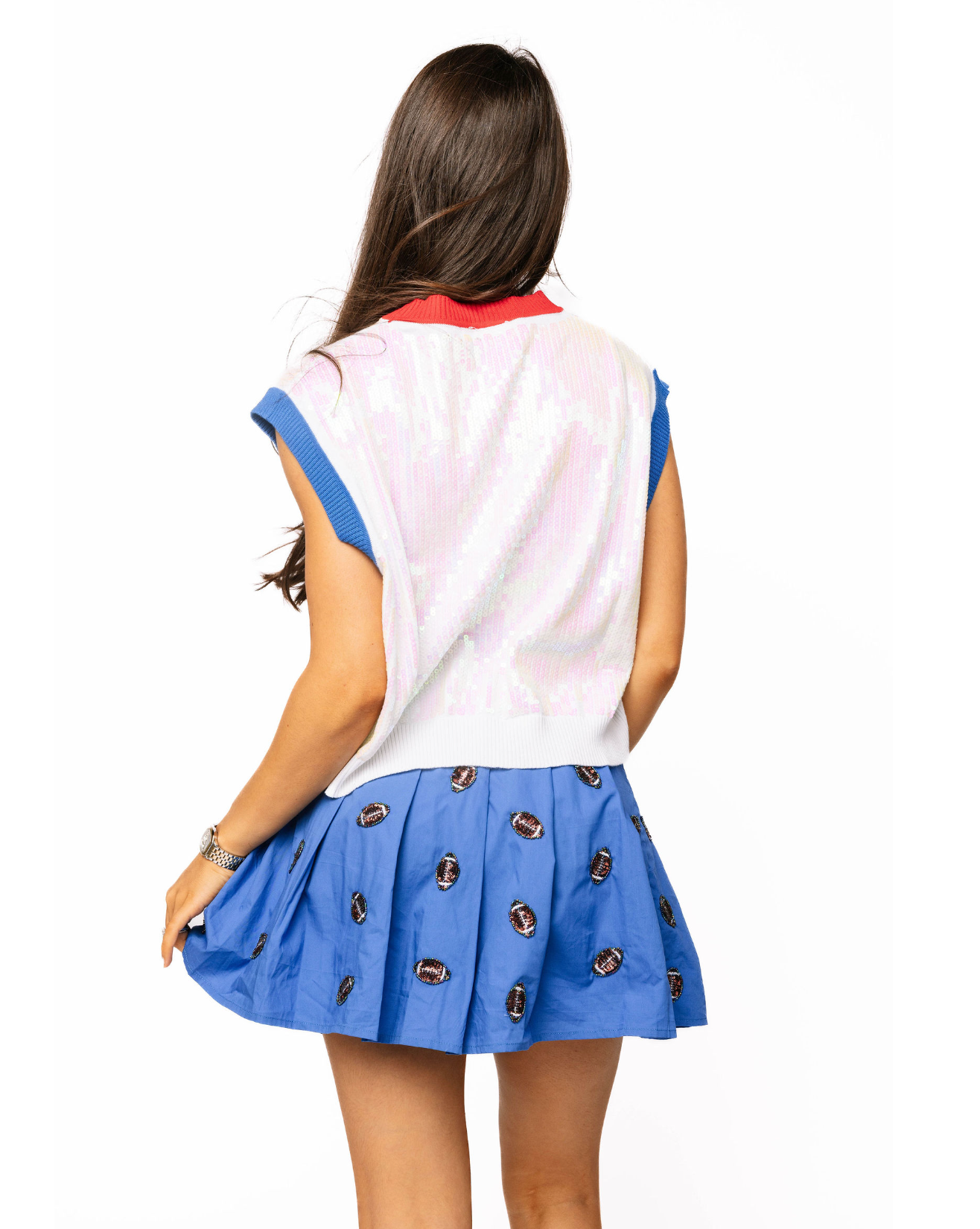 Licensed Sample - Royal & Red 'Tech' Full Sequin Vest