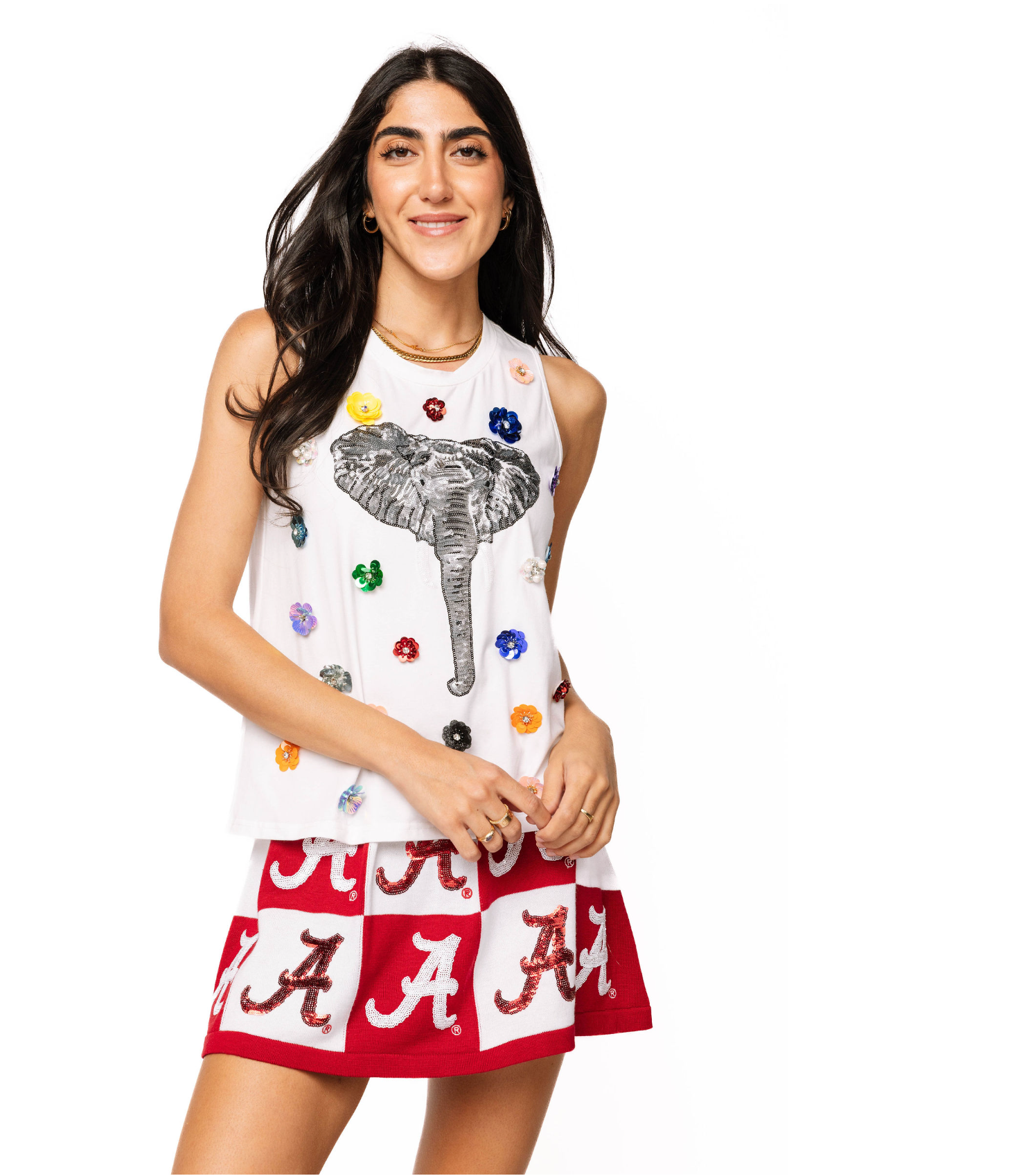 SAMPLE - White Flower Elephant Tank