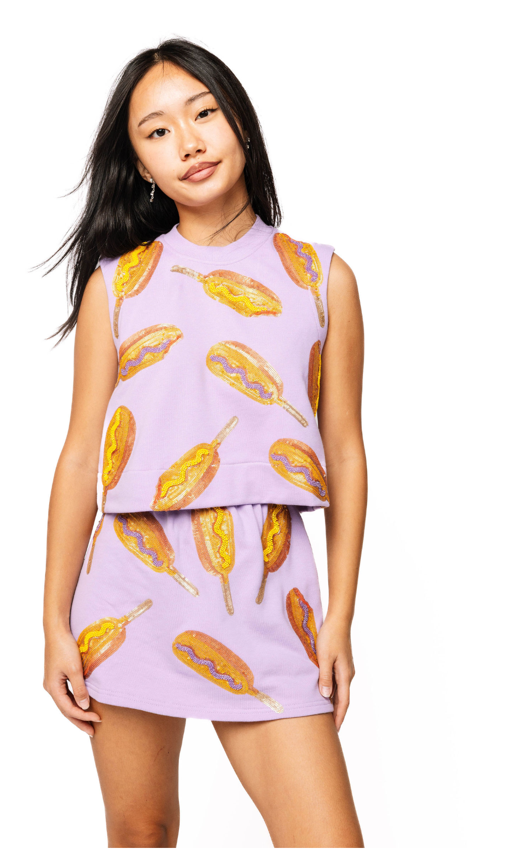 SAMPLE - Lavender Scattered Corndog Tank/Skort SET