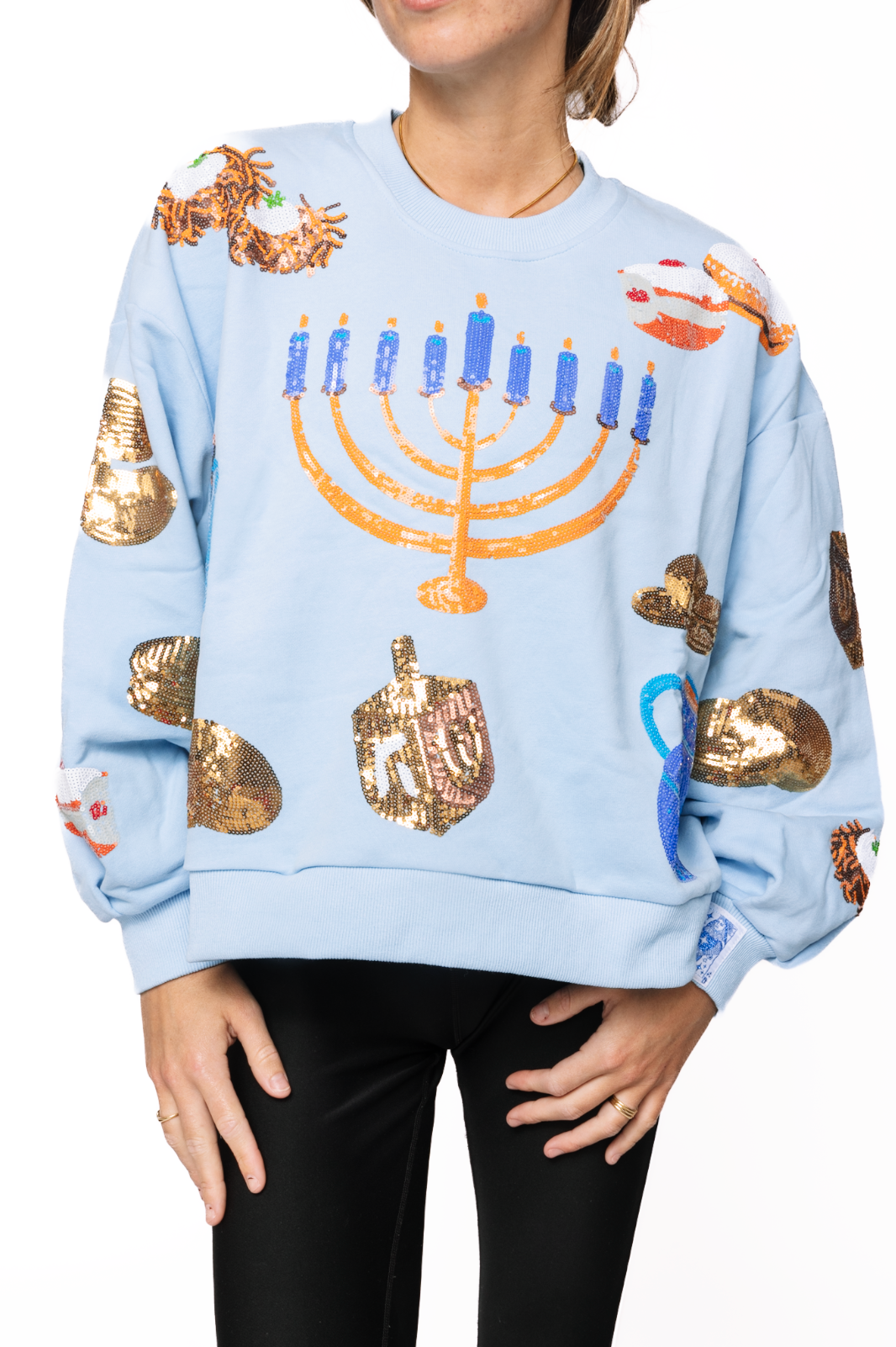 Light Blue Hanukkah Foods Sweatshirt