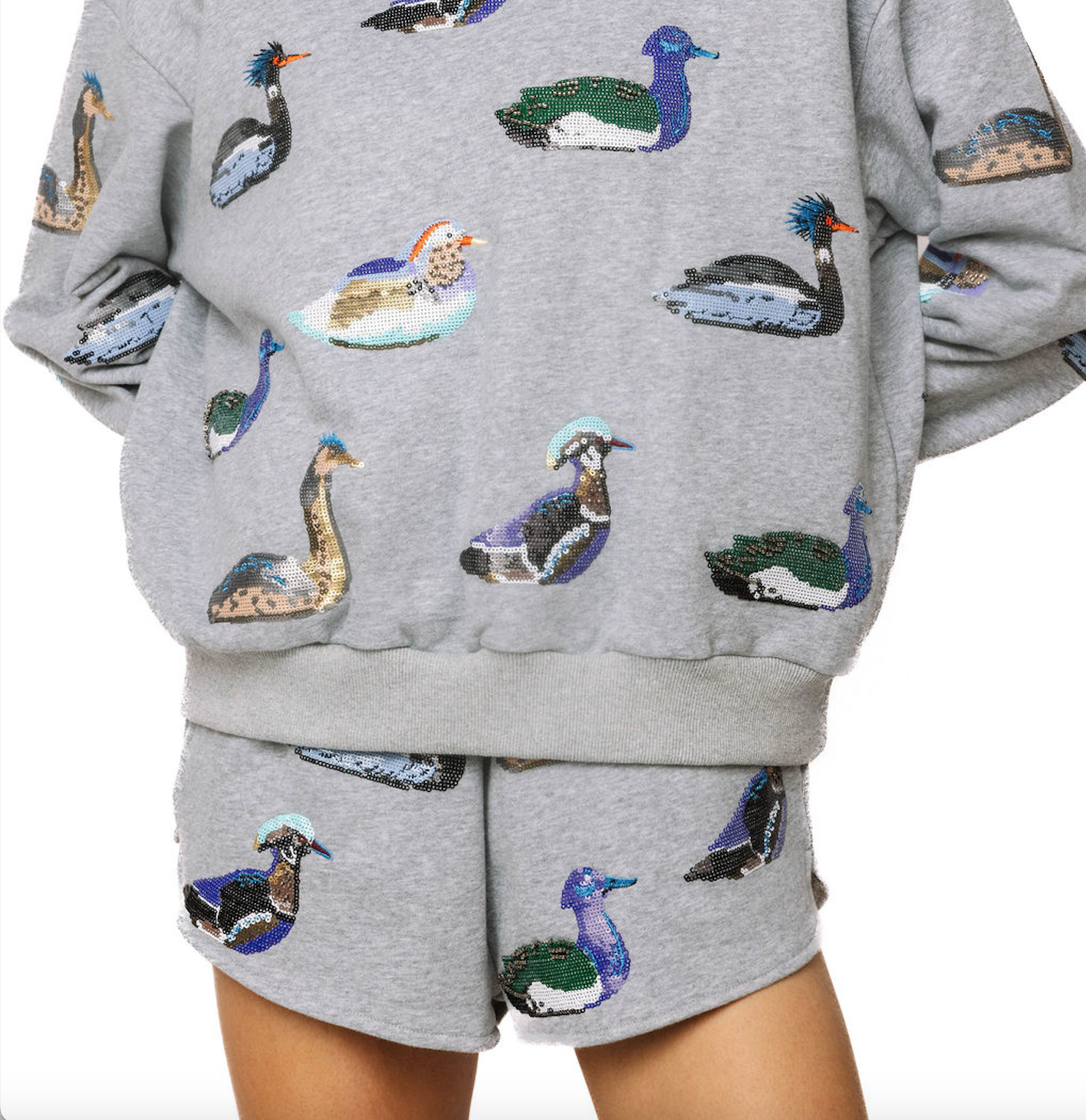 Dark Grey Multi Duck Short