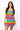 Sample- Rainbow Tie Dye Stripe Rhinestone Fringe Tank/ Skirt Set