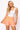 Neon Orange Sequin Stripe Smocked Shorts