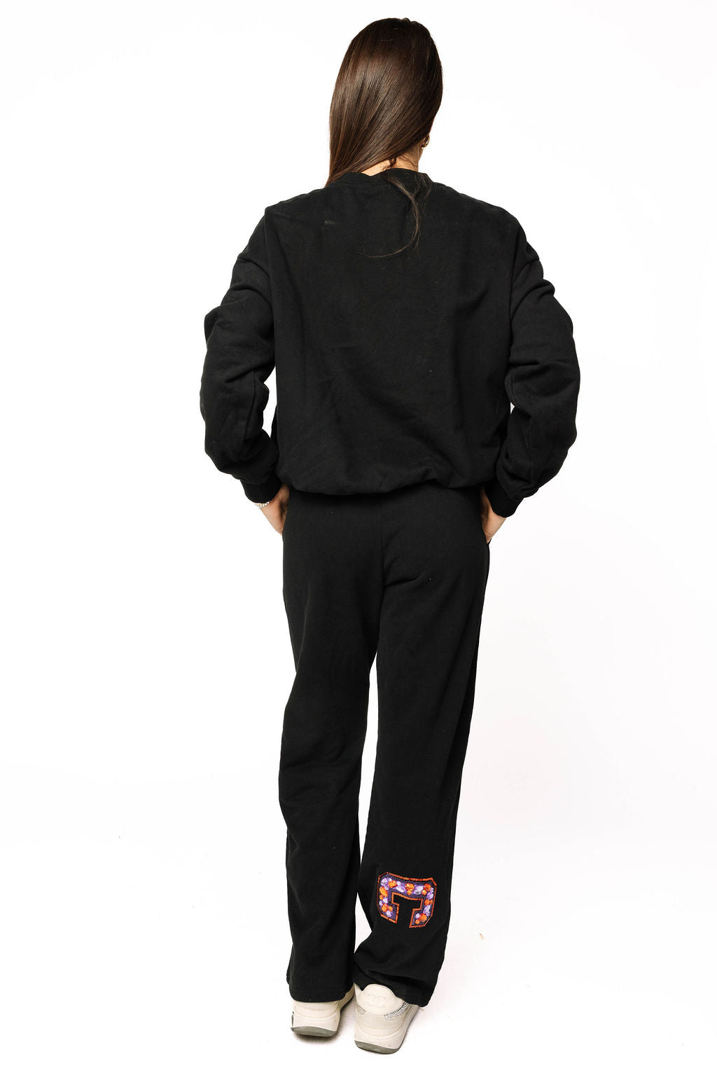 Licensed Sample - Clemson Black W/ Multi Jewel Letter Sweatshirt/Pant SET