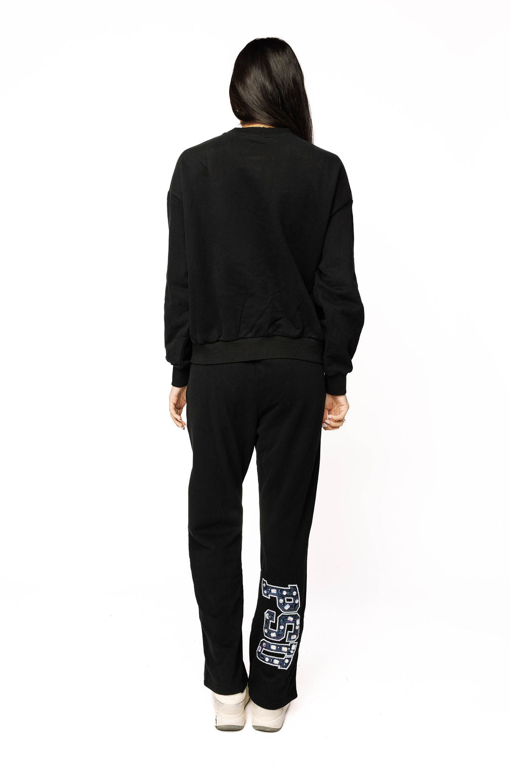 Licensed Sample - PSU Black W/ Multi Jewel Letter Sweatshirt/Pant SET