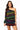 SAMPLE- Black Multi Needlepoint Naughty or Nice One Shoulder Top and Skort Set
