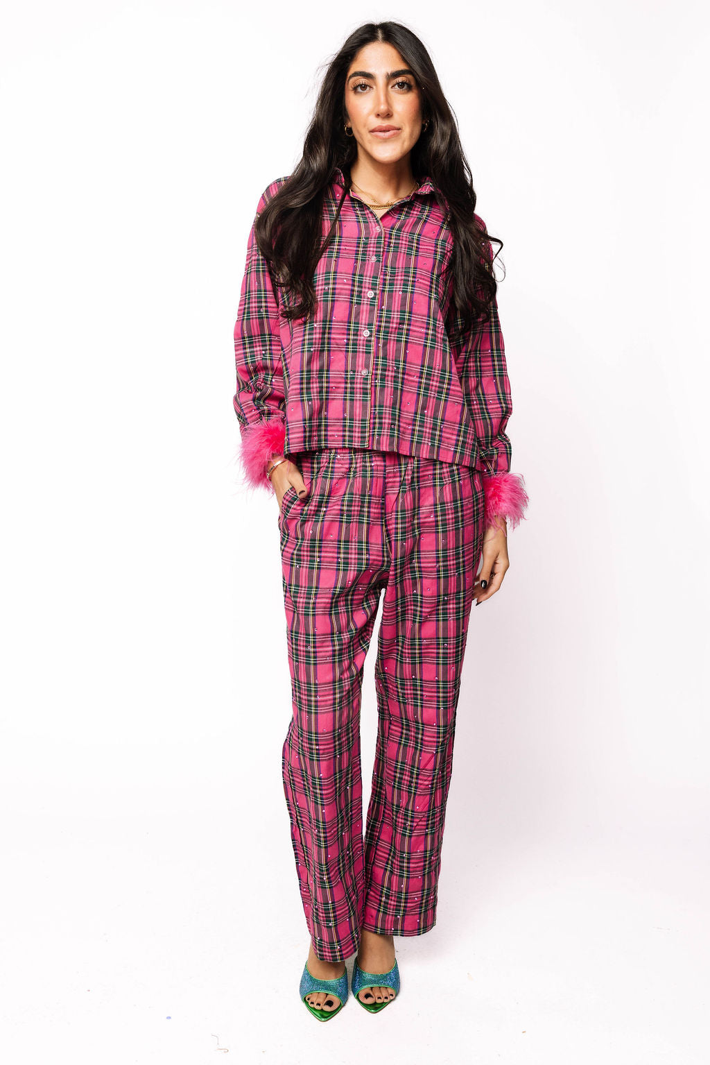 Pink Plaid Pant