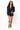 Black Multi Scattered Rhinestone Long Sleeve Romper