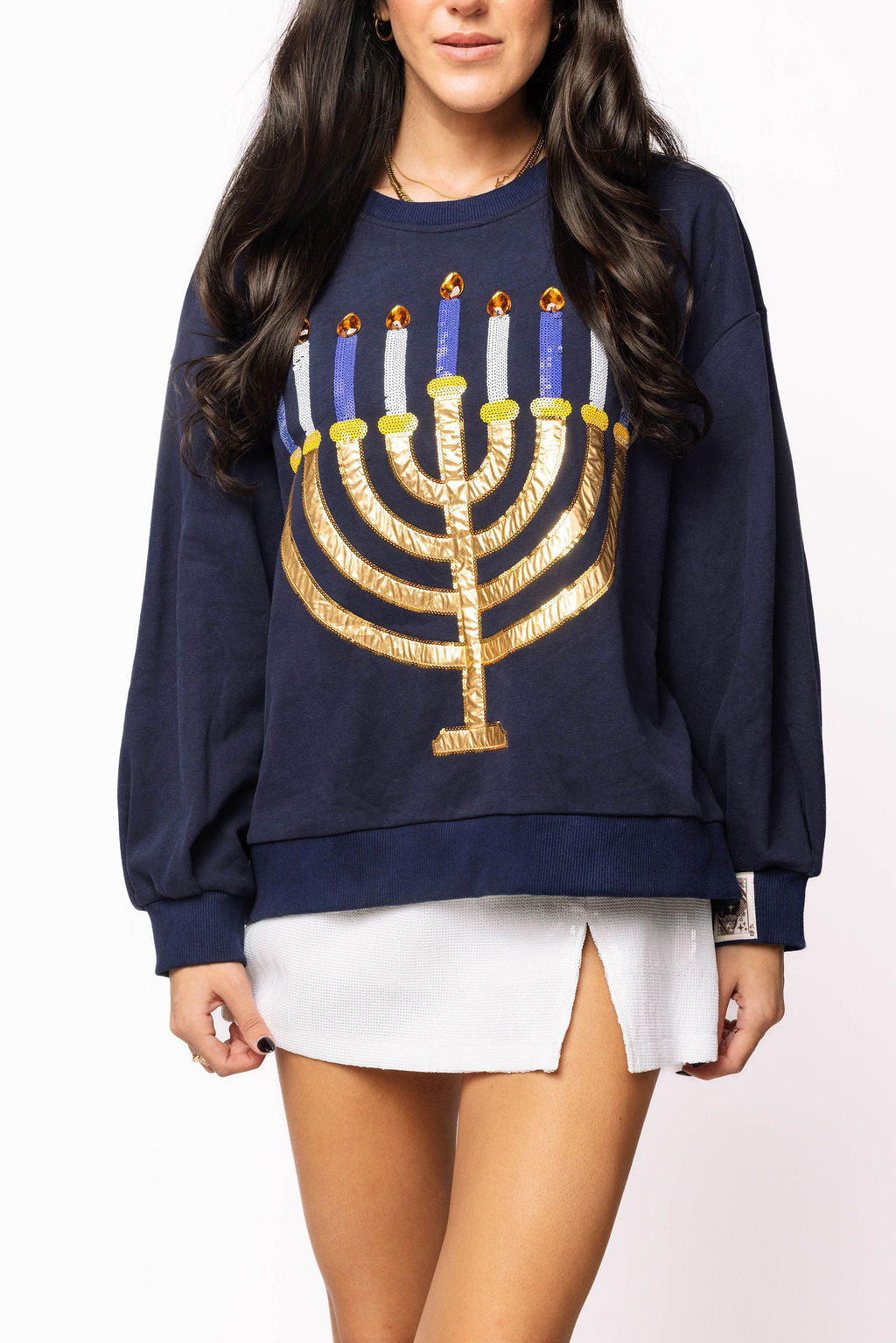 Navy Menorah Sweatshirt
