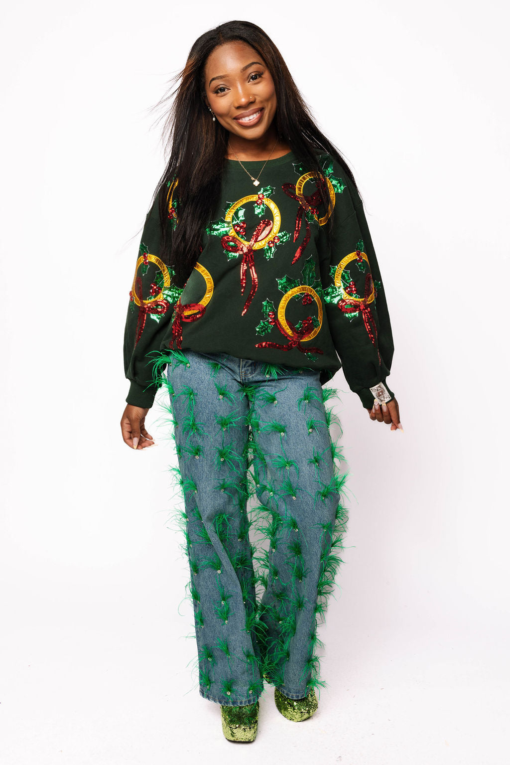 Dark Green 5 Golden Rings Sweatshirt