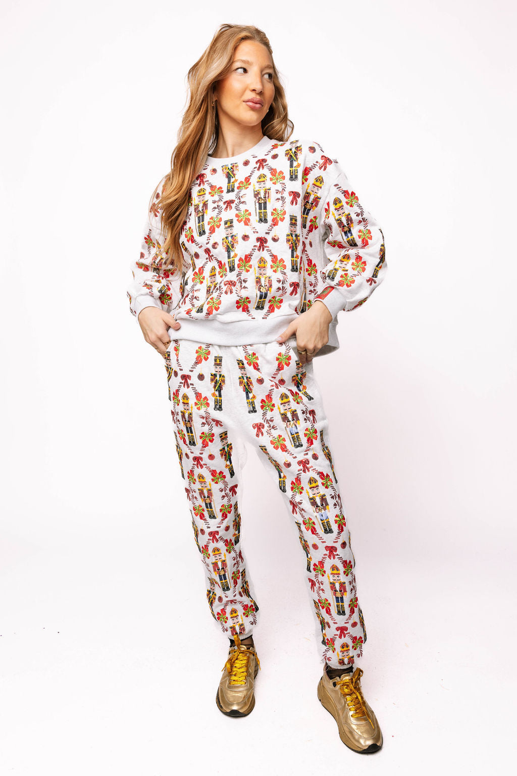 Grey Nutcracker & Candy Cane Pant