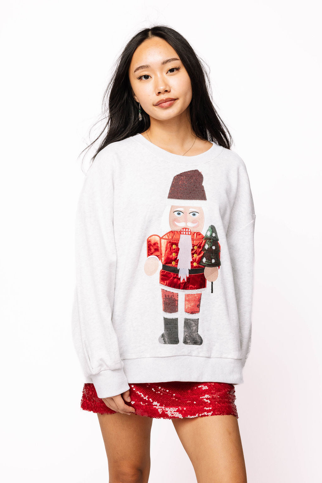 Grey Santa Nutcracker Sweatshirt