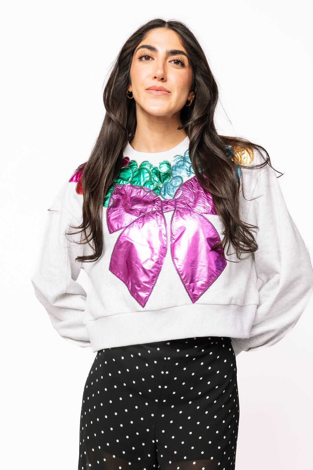 Grey Metallic Wreath Sweatshirt