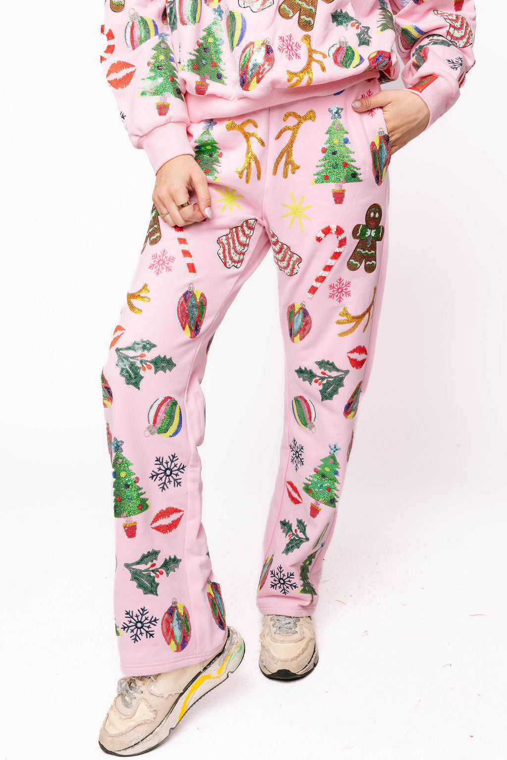 Light Pink Christmas Icons Sweatpant