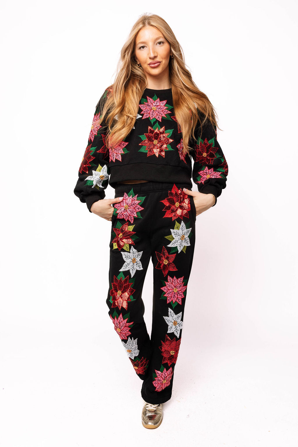 Black Poinsettia Sweatshirt