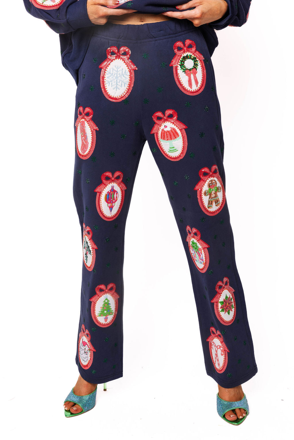 Sample Navy Christmas Wallpaper Sweatpants