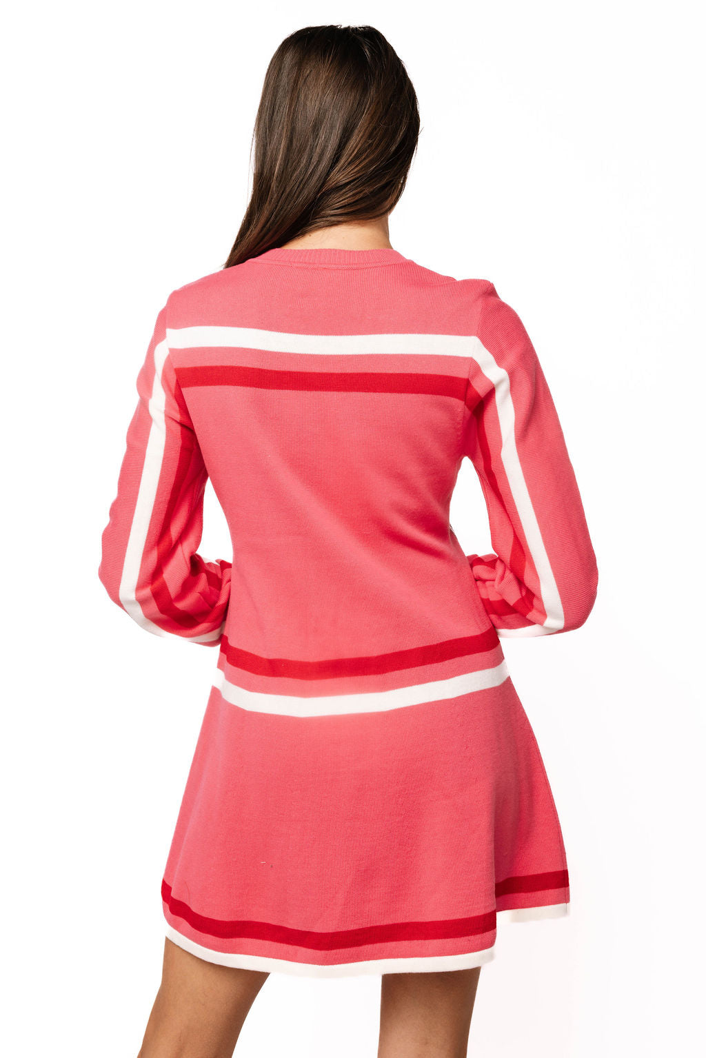 Sample Hot Pink 'Santa Baby' Striped Knit Dress