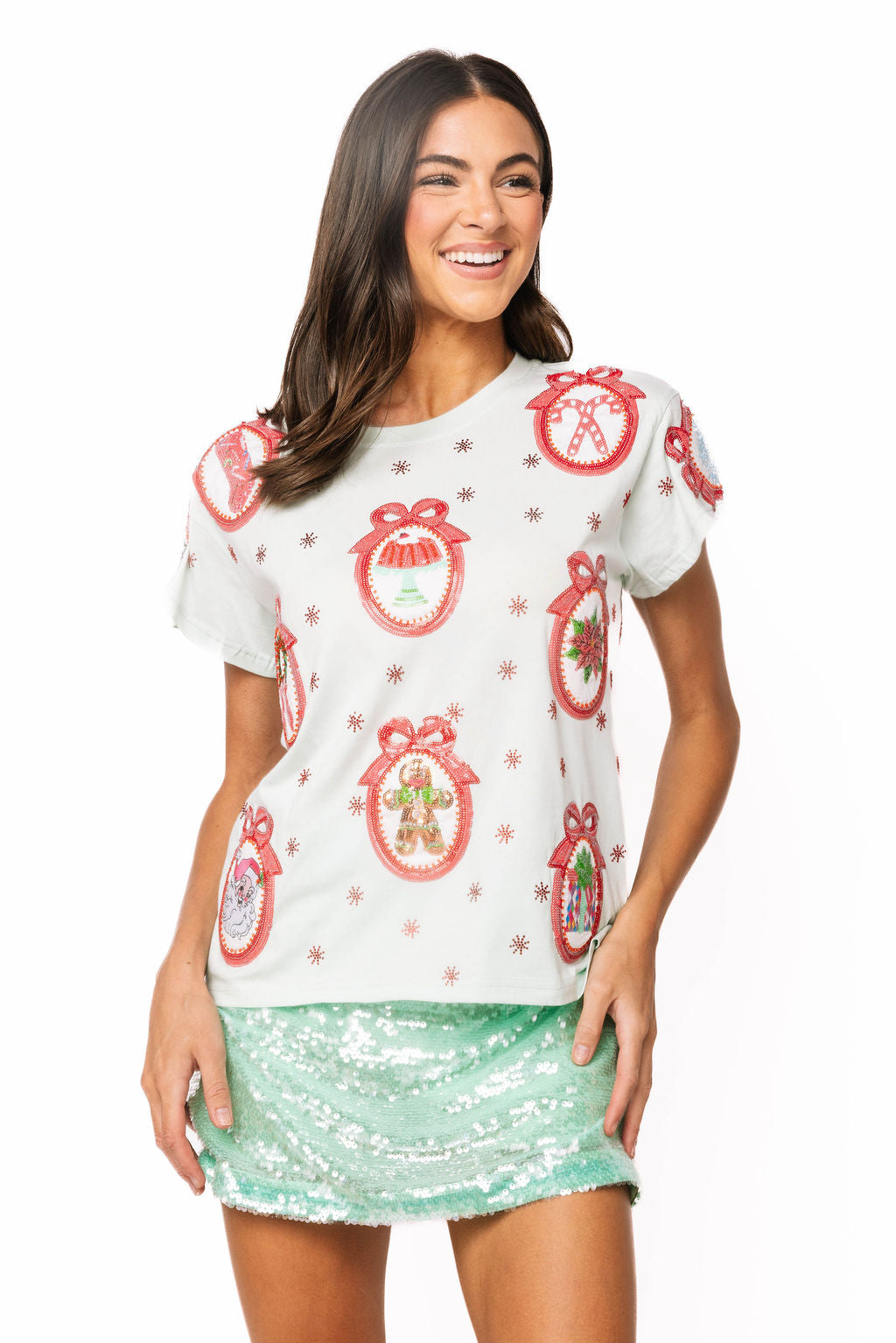 Light Blue Christmas Wallpaper Tee